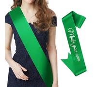 CIEHER Green Sash Blank Satin Sash Bride Sash Custom Sash Prom Court Sash Mommy to Be Sash Birthday Sash Bride to Be Sash Bachelorette Sash 2024 Graduation Sash Party Decorations, Make Your Own