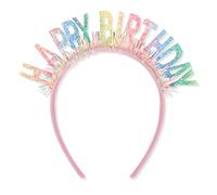 CIEHER Rainbow Colorful Happy Birthday Headband for Women Girls Birthday Decorations