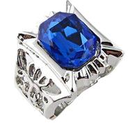 Ciel Phantomhive Black Butler Kuroshitsuji Silver Tone Blue Crystal Ring