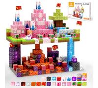 Cieloo Magnetic Blocks for Kids, 150PCS Magnetic Building Block Cubes, Princess Theme Stacking Magnets Toys for Girls, STEM Construction Building Blocks Toys for Toddlers Girls Birthday Gifts.