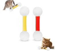 Cieloveci Interactive Cotton Swab Cat Toy, Stimulating Toy for Indoor Cats, Soft Plush Kicker Toy for Chewing and Kicking Low-Noise And Safe Material (Yellow + Red)