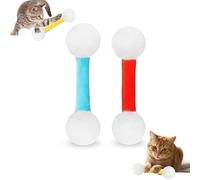 Cieloveci Interactive Cotton Swab Cat Toy, Stimulating Toy for Indoor Cats, Soft Plush Kicker Toy for Chewing and Kicking Low-Noise And Safe Material (Blue + Red)