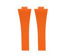 CIEMJSYNF 11mm 12mm FKM Convex Strap Compatible With Tissot PRX Series Super Player 35mm 40mm Fluoro Rubber Quick Release Butterfly Buckle Watch Band(Orange no clasp,12mm)