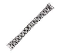 CIEMJSYNF 13 17 20 21mm Solid Stainless Steel Jubilee Watchband Compatible With Rolex Oyster Perpetual Date Just Silver Gold Metal Strap Bracelet(Silver,17mm)