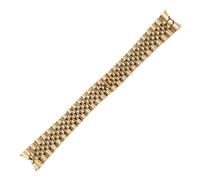 CIEMJSYNF 13 17 20 21mm Solid Stainless Steel Jubilee Watchband Compatible With Rolex Oyster Perpetual Date Just Silver Gold Metal Strap Bracelet(Gold,21mm)