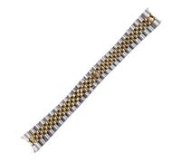 CIEMJSYNF 13 17 20 21mm Solid Stainless Steel Jubilee Watchband Compatible With Rolex Oyster Perpetual Date Just Silver Gold Metal Strap Bracelet(Silver and gold,20mm)