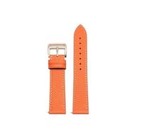 CIEMJSYNF 14/16/18/20mm Compatible With Hermes Fashionable Comfortable Soft cowhide Women Bracelet Leather Watch Strap Of The Watchband(Orange white-rose,14mm)