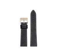 CIEMJSYNF 14/16/18/20mm Compatible With Hermes Fashionable Comfortable Soft cowhide Women Bracelet Leather Watch Strap Of The Watchband(Black white-rosegold,14mm)
