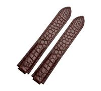 CIEMJSYNF 16-8mm 18-11mm 20-12mm 22-14mm Crocodile Leather Watch Strap Compatible With Cartier Blue Balloon W69012Z4 W69016Z4 Series Convex Watchband(Brown no buckle,22-14mm)