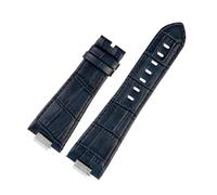CIEMJSYNF 1853 Convex End Leather Watchband Compatible With Tissot PRX Series Strap Belt T137.407 .410 Men's Bracelet Wrist 26x12mm(A blue no clasp)