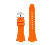 CIEMJSYNF 1853 Watchband Compatible With Tissot PRX T137.407/410 Super Player Silicone Rubber Watch Band Men And Women Wriststrap 26x12mm(Orange silver)