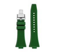 CIEMJSYNF 1853 Watchband Compatible With Tissot PRX T137.407/410 Super Player Silicone Rubber Watch Band Men And Women Wriststrap 26x12mm(A-green silver)