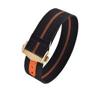 CIEMJSYNF 18mm 20mm 22mm Ribbed Nylon Watch Bands Fold Buckle Style Sport Strap Compatible With Rolex Daytona Compatible With Cartier Sailcloth(Black Orange-Buckle3,22mm)