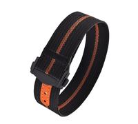 CIEMJSYNF 18mm 20mm 22mm Ribbed Nylon Watch Bands Fold Buckle Style Sport Strap Compatible With Rolex Daytona Compatible With Cartier Sailcloth(Black Orange-Buckle2,22mm)