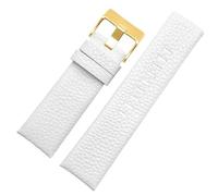 CIEMJSYNF 22mm 24mm 26mm 27mm 28mm 30mm 32mm Compatible With Diesel Watches leather strap DZ4323 1657 4318 DZ4344 Litchi grain men Watchband(White Gold Buckle,24mm)
