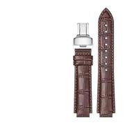 CIEMJSYNF 24 * 16MM Convex Leather Strap Compatible With 1853 Tisso-t T-LADY TXL T061.717A/T061.3/T061.5 Men And Women Watch Accessories(Brown silver,20mm)
