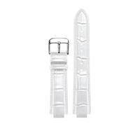 CIEMJSYNF 24 * 16MM Convex Leather Strap Compatible With 1853 Tisso-t T-LADY TXL T061.717A/T061.3/T061.5 Men And Women Watch Accessories(White D silver,22mm)