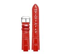 CIEMJSYNF 24 * 16MM Convex Leather Strap Compatible With 1853 Tisso-t T-LADY TXL T061.717A/T061.3/T061.5 Men And Women Watch Accessories(Red D silver,24mm)