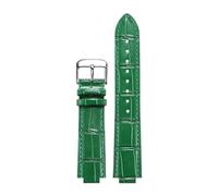 CIEMJSYNF 24 * 16MM Convex Leather Strap Compatible With 1853 Tisso-t T-LADY TXL T061.717A/T061.3/T061.5 Men And Women Watch Accessories(Green D silver,20mm)
