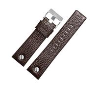 CIEMJSYNF 24 26 27 28mm Soft Watchbands Compatible With Die-sel DZ7313 7322 7257 7313 DZ7333 4318 Women's Men's Watch Straps With Black Sliver Buckle(Brown-silver buckle,26mm)