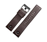 CIEMJSYNF 24 26 27 28mm Soft Watchbands Compatible With Die-sel DZ7313 7322 7257 7313 DZ7333 4318 Women's Men's Watch Straps With Black Sliver Buckle(Brown-black buckle,28mm)
