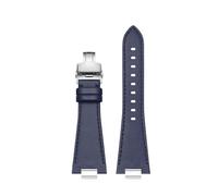 CIEMJSYNF 27 * 12mm 1853 PRX T137 watch strap Compatible With Tissot men 40mm .407/T137.417 raised plain/bamboo/lychee pattern watchband(B17-Blue-Silver)