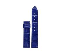 CIEMJSYNF Advanced Leather Strap Compatible With Cartier Santos Dumont Watch Band Women Quick Release Alligator Pattern Leather Small Large Sizes(Blue No Buckle,18.5mm)