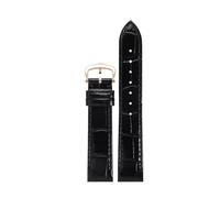 CIEMJSYNF Advanced Leather Strap Compatible With Cartier Santos Dumont Watch Band Women Quick Release Alligator Pattern Leather Small Large Sizes(Black Buckle 3,18.5mm)
