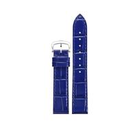 CIEMJSYNF Advanced Leather Strap Compatible With Cartier Santos Dumont Watch Band Women Quick Release Alligator Pattern Leather Small Large Sizes(Blue Buckle 1,18.5mm)