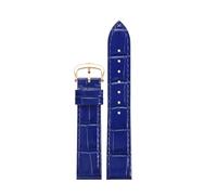 CIEMJSYNF Advanced Leather Strap Compatible With Cartier Santos Dumont Watch Band Women Quick Release Alligator Pattern Leather Small Large Sizes(Blue Buckle 2,17.5mm)