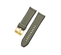 CIEMJSYNF Black Army Green Compatible With Diesel Officer Series Smooth Finish Comfortable Strap Flat Interface Needle Buckle Watch Accessories 26mm(Army Green-GD-K3)