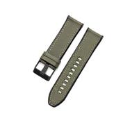 CIEMJSYNF Black Army Green Compatible With Diesel Officer Series Smooth Finish Comfortable Strap Flat Interface Needle Buckle Watch Accessories 26mm(Army Green-BK-K3)