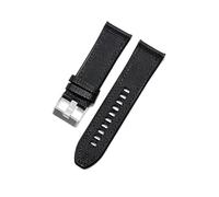 CIEMJSYNF Black Army Green Compatible With Diesel Officer Series Smooth Finish Comfortable Strap Flat Interface Needle Buckle Watch Accessories 26mm(Black Black-ST-K3)