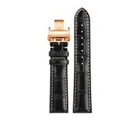 CIEMJSYNF Blue Black Brown Strap Compatible With Longines Masters Collection Watch Belt Bracelet Cowhide Leather 19 20 21 22mm Watchband L3(Black rose-gold,20mm)