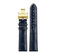 CIEMJSYNF Blue Black Brown Strap Compatible With Longines Masters Collection Watch Belt Bracelet Cowhide Leather 19 20 21 22mm Watchband L3(Blue gold,20mm)