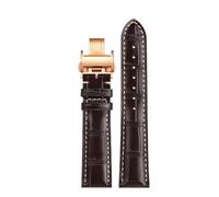 CIEMJSYNF Blue Black Brown Strap Compatible With Longines Masters Collection Watch Belt Bracelet Cowhide Leather 19 20 21 22mm Watchband L3(Brown rose-gold,20mm)