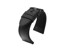 CIEMJSYNF Canvas Silicone Watch Strap Compatible With DIESEL DZ4500 DZ4506 DZ7420 DZ4318 Pei-nahai PAM985 Nylon Rubber Bottom Watchband(Black-black,24mm)