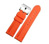 CIEMJSYNF Classic Men's Waterproof Silicone Rubber Strap 20 22 24 26MM Resin Waterproof Wide Wristband(Orange-SK,24mm)