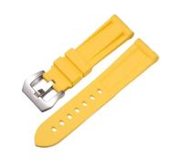 CIEMJSYNF Classic Men's Waterproof Silicone Rubber Strap 20 22 24 26MM Resin Waterproof Wide Wristband(Yellow-SK,24mm)