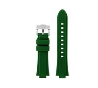 CIEMJSYNF Compatible With Casio Edifice Series EFR-S108D EFS-S570 ECB-10 ECB-10YDC Modified Raised Silicone Rubber Waterproof Ports Watch Strap Men(Green-silver A,For EFR-S108D)