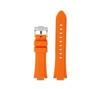 CIEMJSYNF Compatible With Casio Edifice Series EFR-S108D EFS-S570 ECB-10 ECB-10YDC Modified Raised Silicone Rubber Waterproof Ports Watch Strap Men(Orange-silver A,For EFR-S108D)