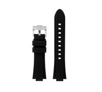 CIEMJSYNF Compatible With Casio Edifice Series EFR-S108D EFS-S570 ECB-10 ECB-10YDC Modified Raised Silicone Rubber Waterproof Ports Watch Strap Men(Black-silver A,For ECB-10YDC)