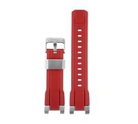 CIEMJSYNF Compatible With Casio Immortal Bird MTG-B2000 Silicone Watchband Mtg B2000 Sport Rubber Men's Strap Modify Connector Bracelet Accessories(Red steel buckle)