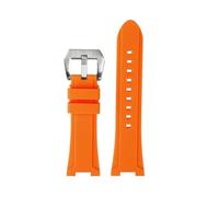 CIEMJSYNF Compatible With Casio PRW-1500 PRG-130Y PRG-240 PRW-1500Y Resin Silicone Rubber Strap PROTREK Series Sport Watchband Men Bracelet(Orange silver pin,PRW-1500)