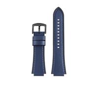 CIEMJSYNF Compatible With Casio Retro Small Square AE1200 AE-1200 AE-1200WH AE-1300 A168 A158 SGW-300/400 DW-291 Vintage Cowhide Leather Watch Strap(Blue-black)