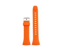 CIEMJSYNF Compatible With Casio WAVE CEPTOR WVA-M640/M650/WVQ-M410 Waterproof Resin Silicone Watch Band Strap Black Replacement Accessories(Orange-Silver)