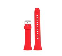 CIEMJSYNF Compatible With Casio WAVE CEPTOR WVA-M640/M650/WVQ-M410 Waterproof Resin Silicone Watch Band Strap Black Replacement Accessories(Red-Silver)