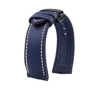 CIEMJSYNF Compatible With Citizen Compatible With Tissot Nylon Fluoro Rubber Watchband Soft Silicone Bracelet Men Watch Strap Yellow(Blue White Black B,21mm)