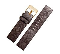 CIEMJSYNF Compatible With DIESEL Leather Strap Bracelet DZ7311 DZ7332 DZ7314 DZ1405 DZ4323 Watch Band Black Brown 22 24 26 27 28 30mm(Brown g,30mm)