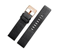 CIEMJSYNF Compatible With DIESEL Leather Strap Bracelet DZ7311 DZ7332 DZ7314 DZ1405 DZ4323 Watch Band Black Brown 22 24 26 27 28 30mm(Black rg,32mm)